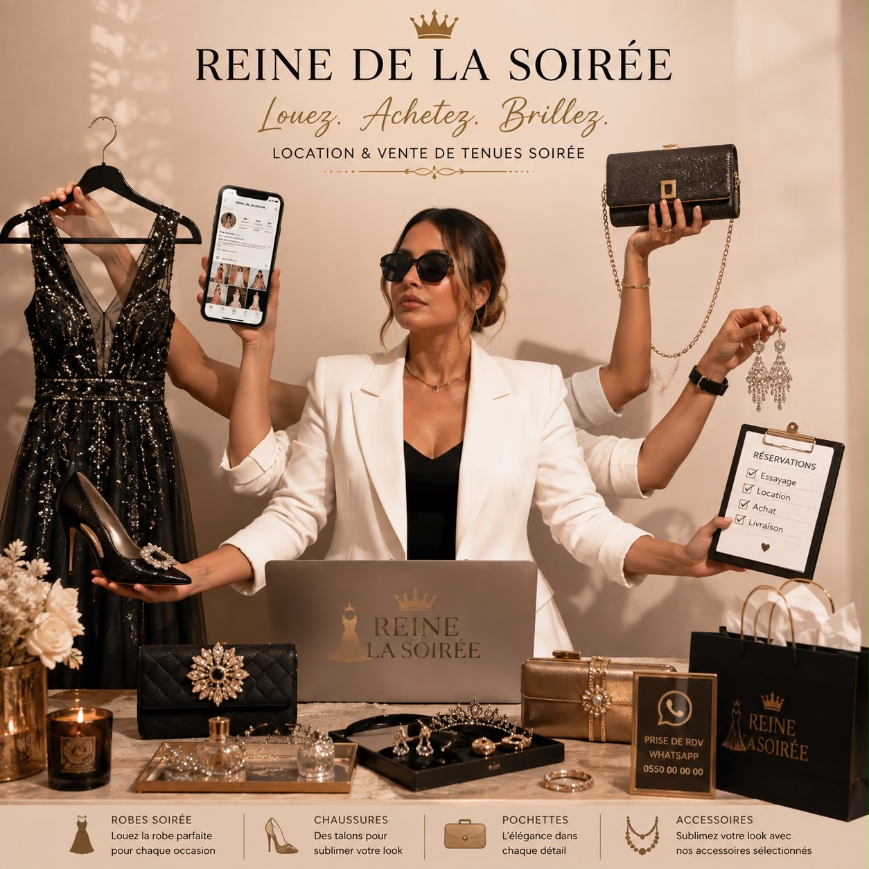 Reine de la Soirée — location et vente de tenues de soirée