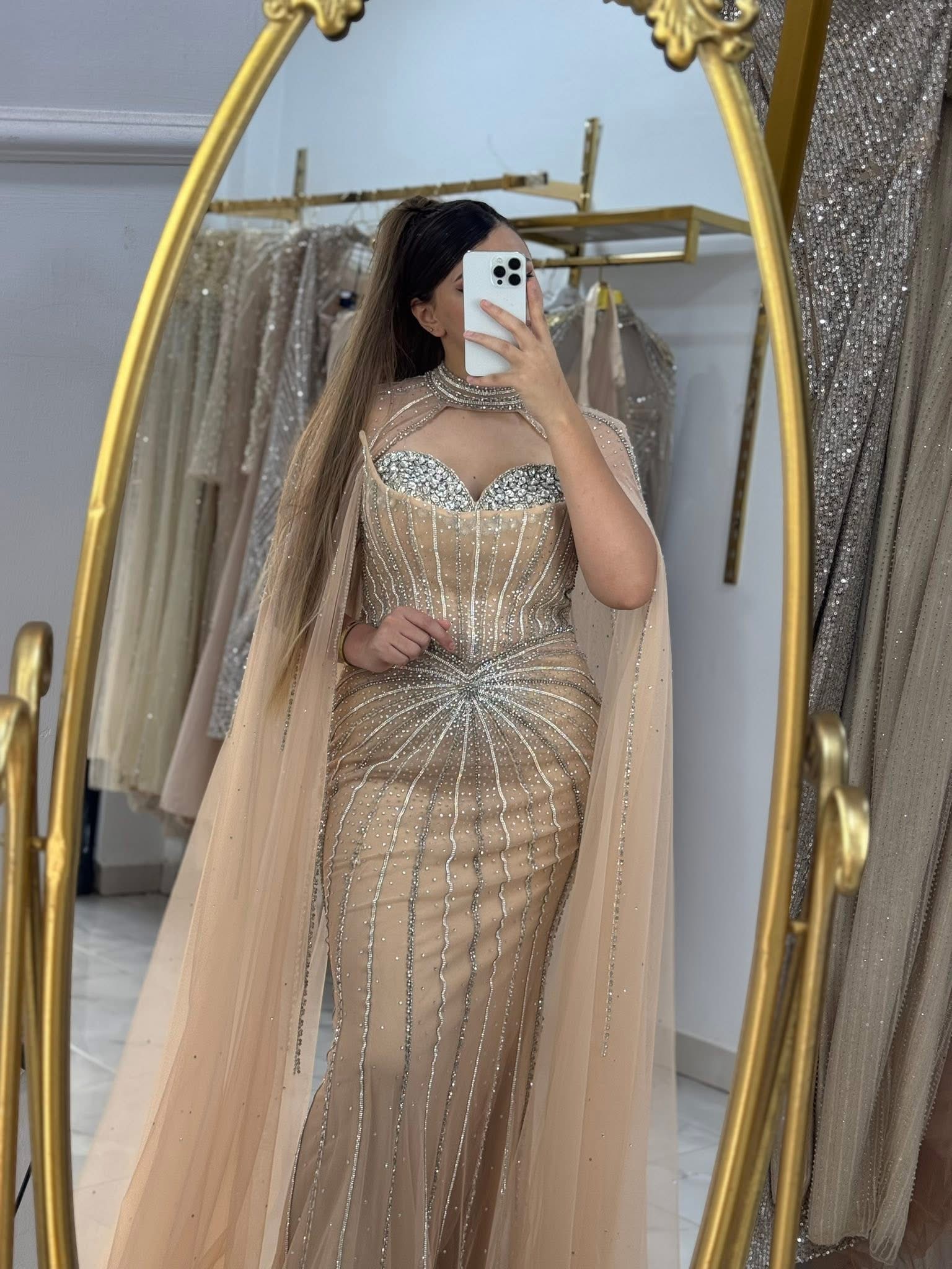 Robe fiançailles rose champagne