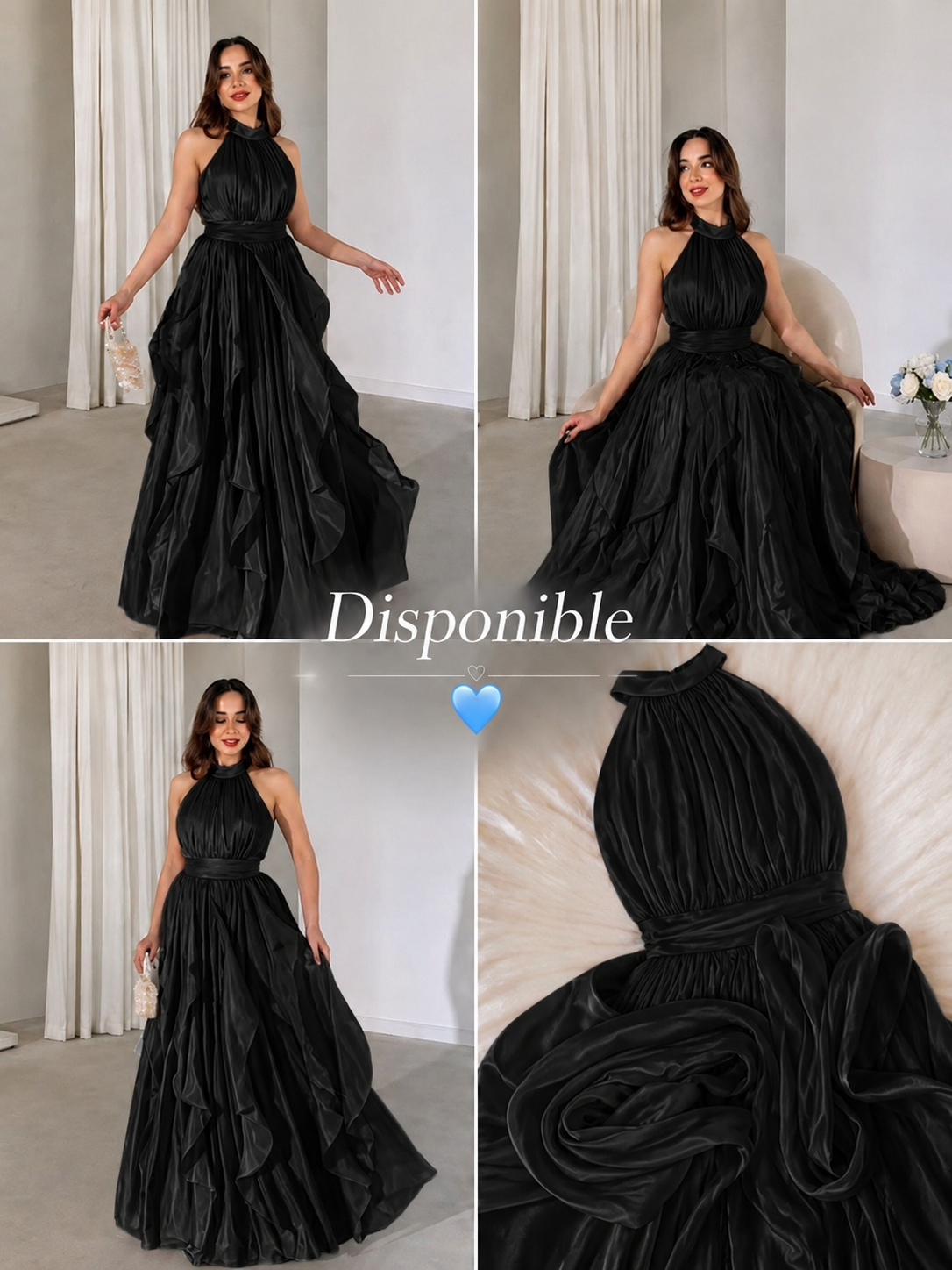Robe noire élégance dos travaillé